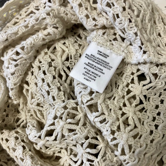 Joie Small Crochet Sweater Shirt Blouse Cream Crew - Picture 4 of 7